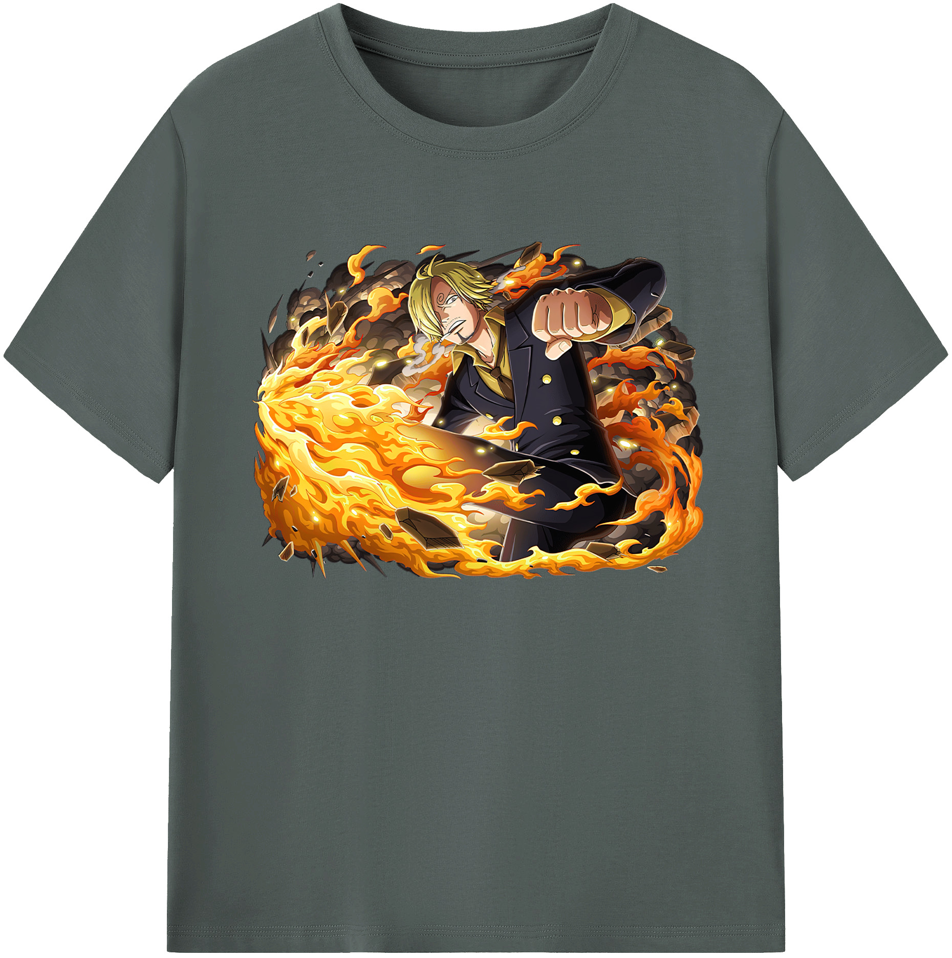 （画像用） ワンピース サンジ ONE PIECE Sanji 綿100％ メンズ半袖Tシャツ｜肌触りやわらか＆通気性